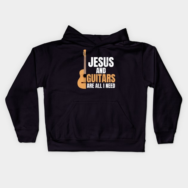 Jesus Guitar Shirt | I Need Guitars Gift Kids Hoodie by Gawkclothing